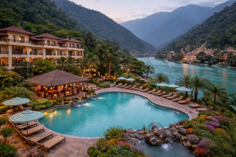 Welcome to Aloha by Blissful Ganges Rishikesh | Luxury Apartments Near Ram Jhula Luxury resort by the Ganges river