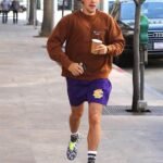 Eric Emanuel Shorts and Brown Sweatshirt